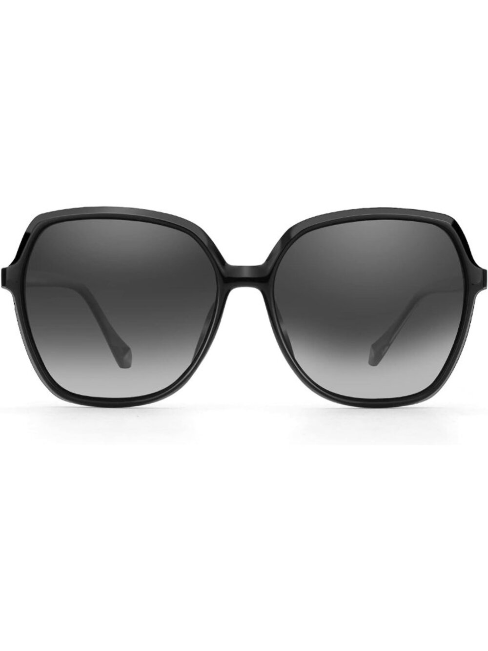 Women's Polarized Oversized Square Sun Glasses Shades UV400 Protection C01 Black